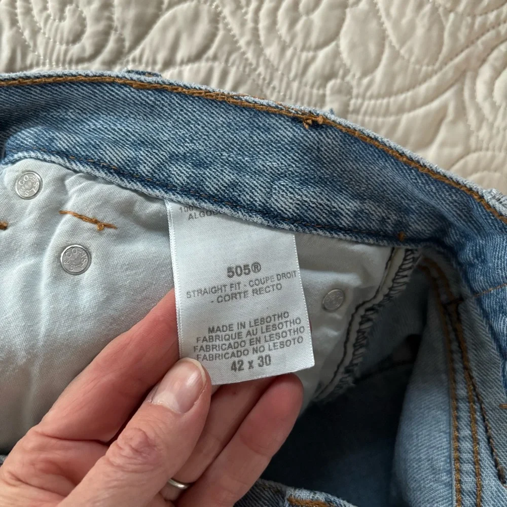 Levis Upcycled Frayed Hem Jean Shorts